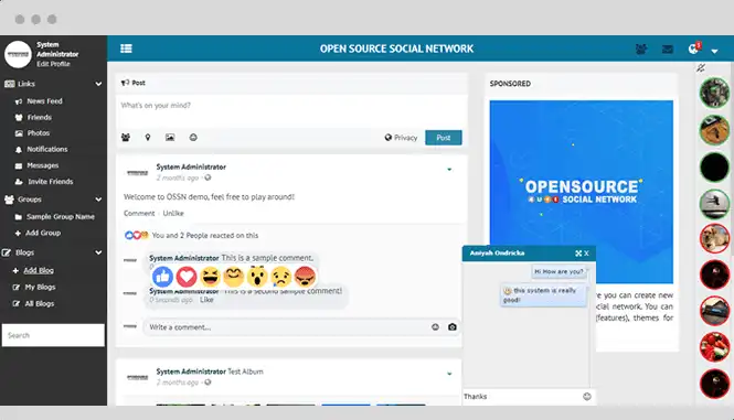 Web ツールまたは Web アプリをダウンロード opensource-socialnetwork