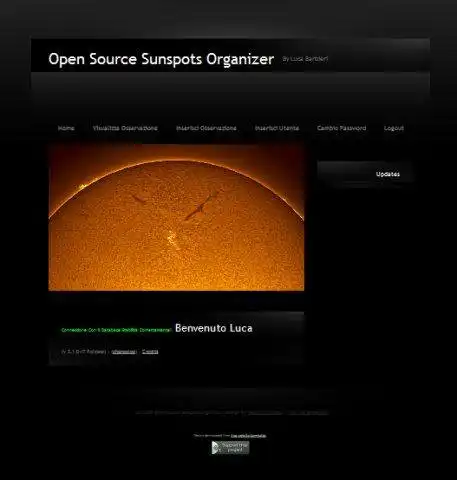 Unduh alat web atau aplikasi web Open Source Sunspots Organizer untuk dijalankan di Linux online