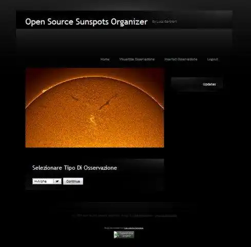 下载 Web 工具或 Web 应用程序 Open Source Sunspots Organizer 以在 Linux 中在线运行