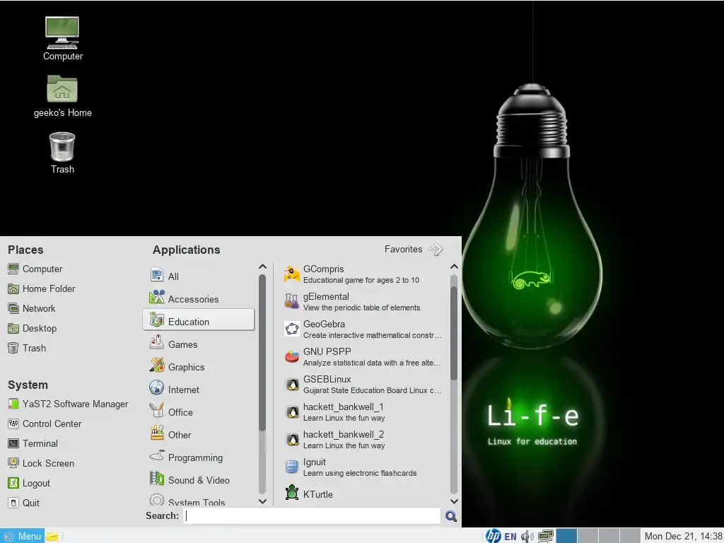 വെബ് ടൂൾ അല്ലെങ്കിൽ വെബ് ആപ്പ് ഡൗൺലോഡ് ചെയ്യുക openSUSE Education - നിർത്തലാക്കി