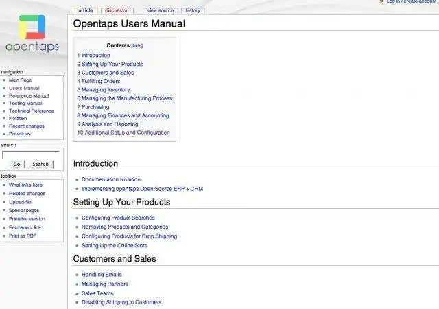 Descargue la herramienta web o la aplicación web opentaps open source ERP+CRM