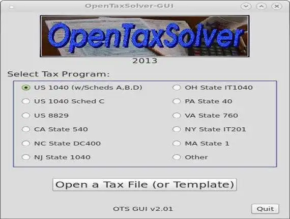 Baixar ferramenta ou aplicativo da web Open Tax Solver