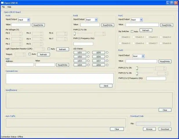 Download web tool or web app Open-USB-IO board