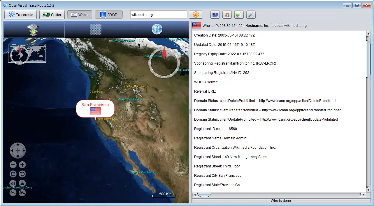 Muat turun alat web atau aplikasi web Buka Visual Traceroute