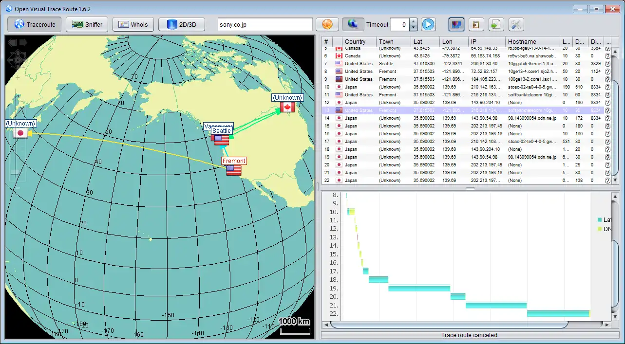 Download web tool or web app Open Visual Traceroute to run in Linux online