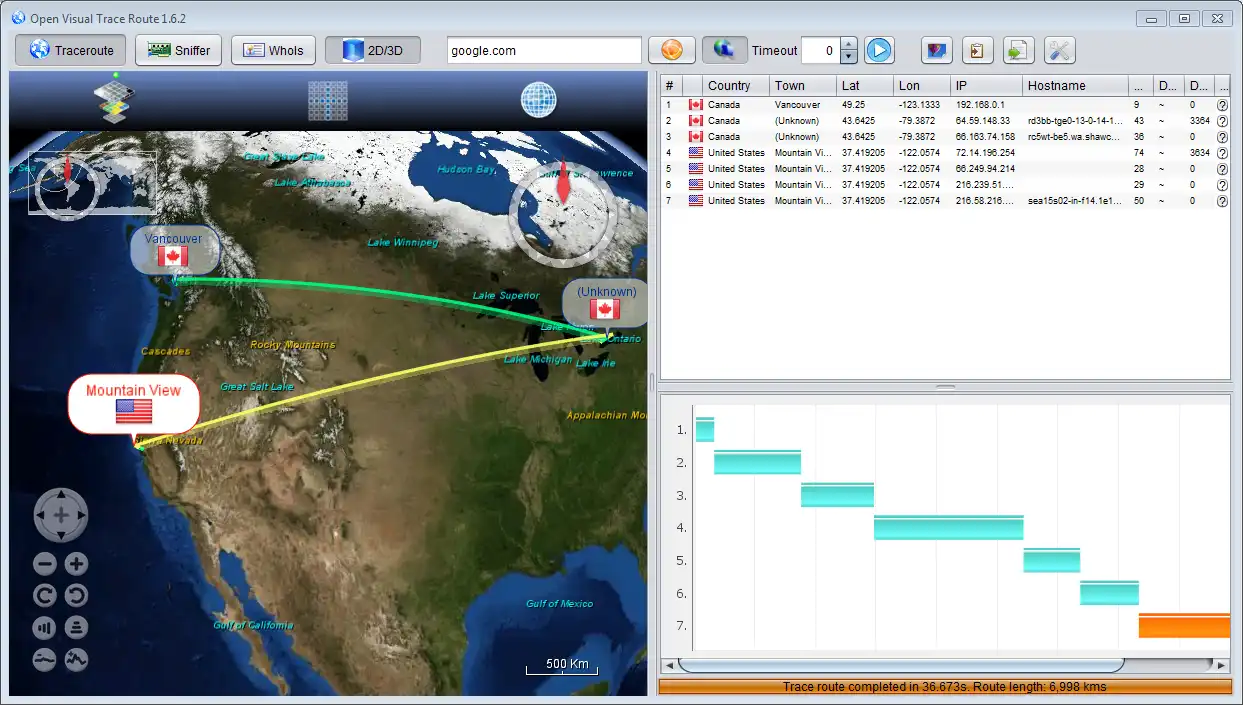 Download web tool or web app Open Visual Traceroute to run in Windows online over Linux online