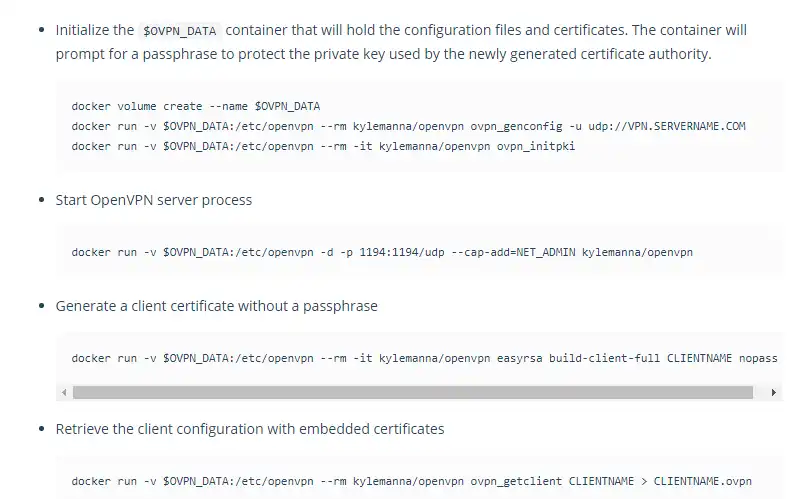 Unduh alat web atau aplikasi web OpenVPN untuk Docker