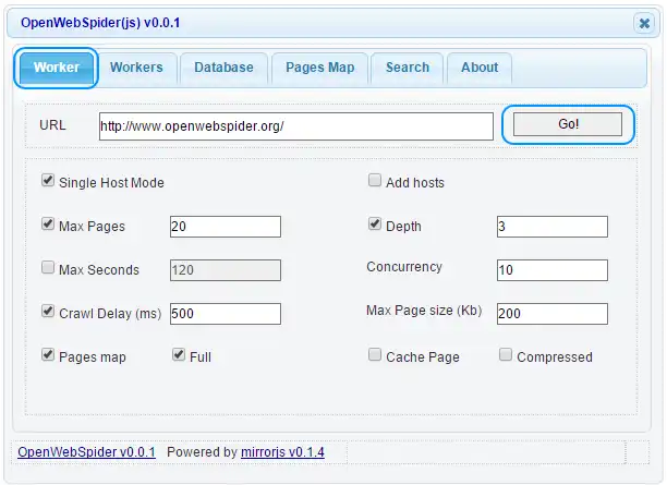 Web aracını veya web uygulamasını indirin OpenWebSpider