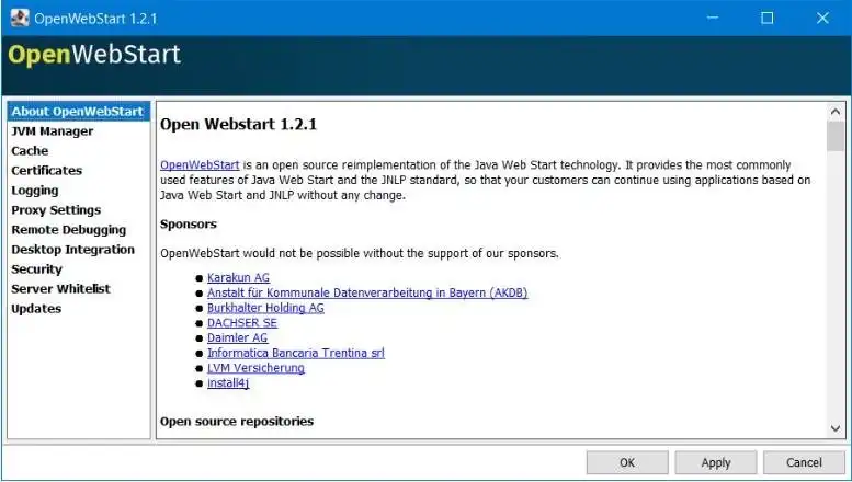 Загрузите веб-инструмент или веб-приложение OpenWebStart-GNU/LINUX