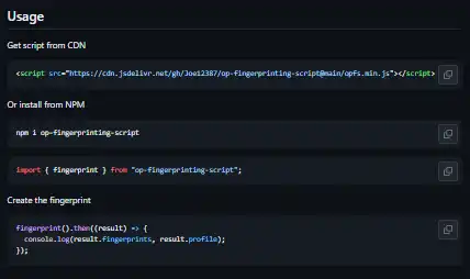 Laden Sie das Web-Tool oder die Web-App OP Fingerprinting Script (OPFS) herunter.