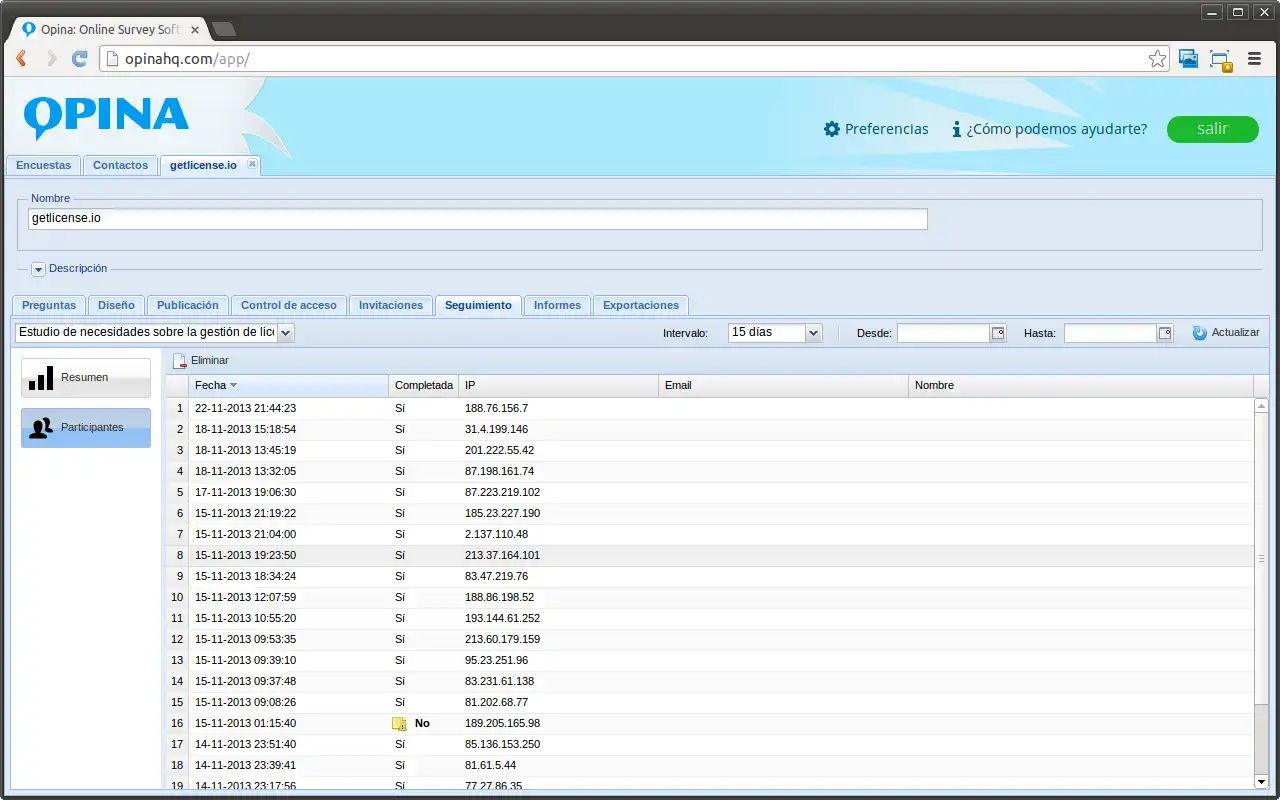 Descargue la herramienta web o la aplicación web Opina: software de encuestas en línea