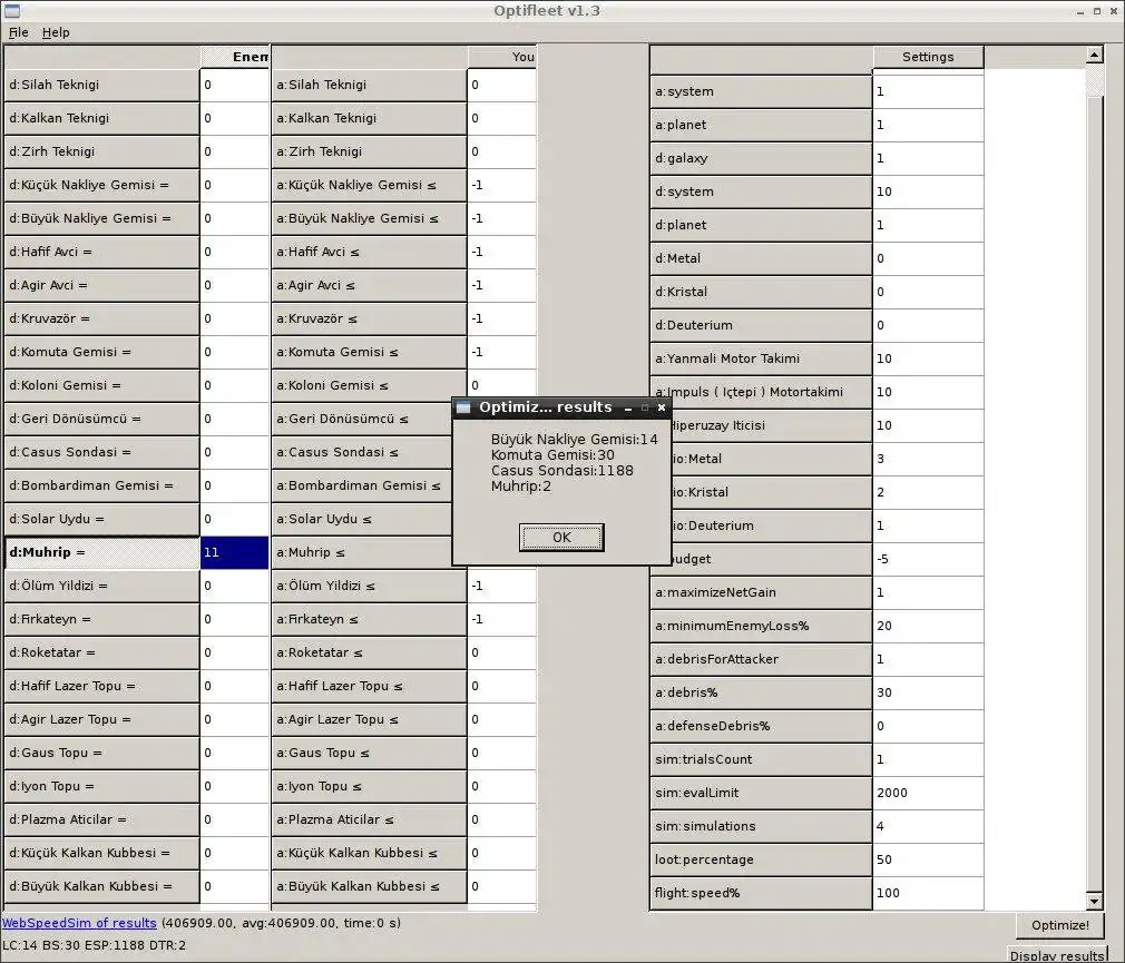 Download webtool of webapp Optifleet - ogame OPTImizer van FLEET om online onder Linux te draaien