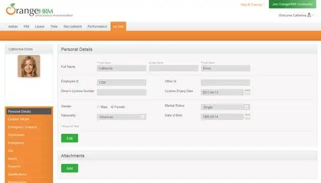 下载网络工具或网络应用程序 OrangeHRM - 人力资源管理