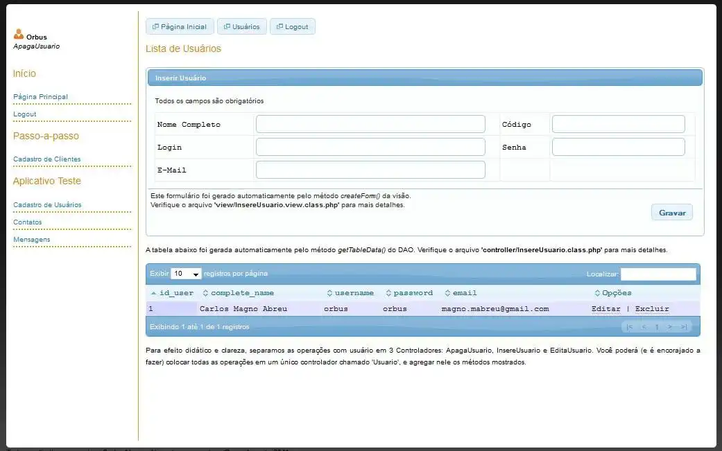 Web aracını veya web uygulamasını indirin Orbus MVC