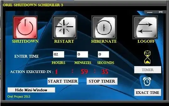 Mag-download ng web tool o web app na Orel Shutdown Scheduler