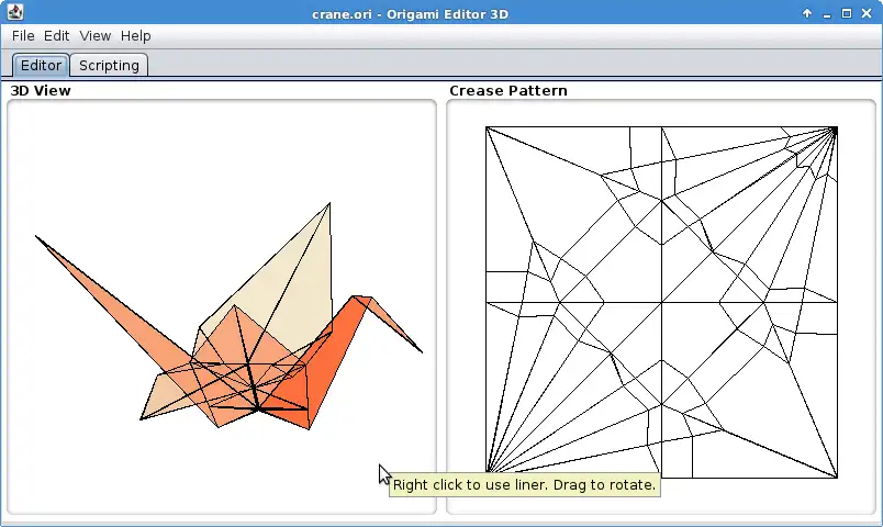 Загрузите веб-инструмент или веб-приложение Origami Editor 3D для работы в Windows онлайн через Linux онлайн