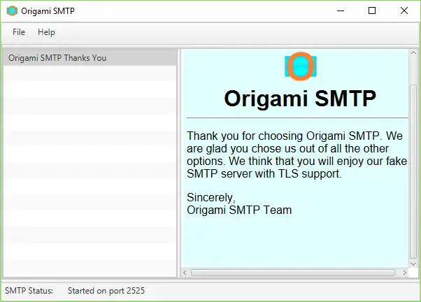 Download web tool or web app Origami SMTP