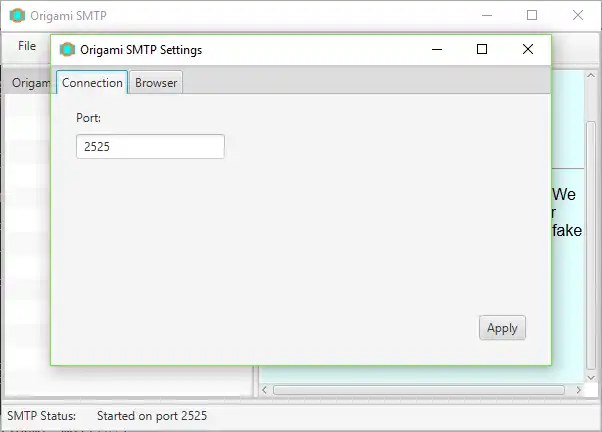 Download web tool or web app Origami SMTP