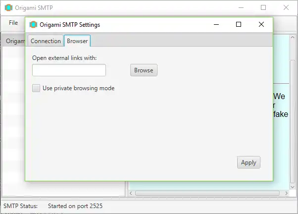 Download web tool or web app Origami SMTP