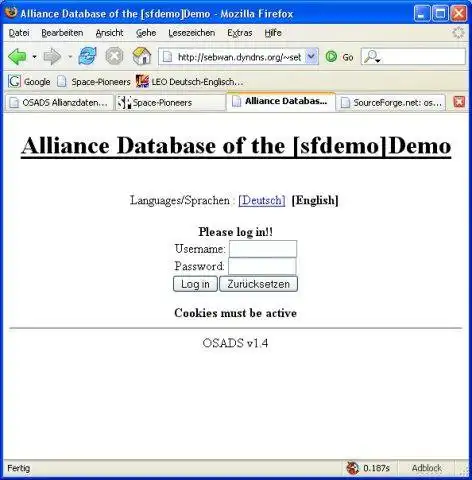 Download web tool or web app OSADS Alliance Database 