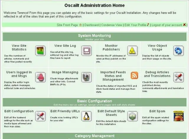 Descargue la herramienta web o la aplicación web Oscailt CMS