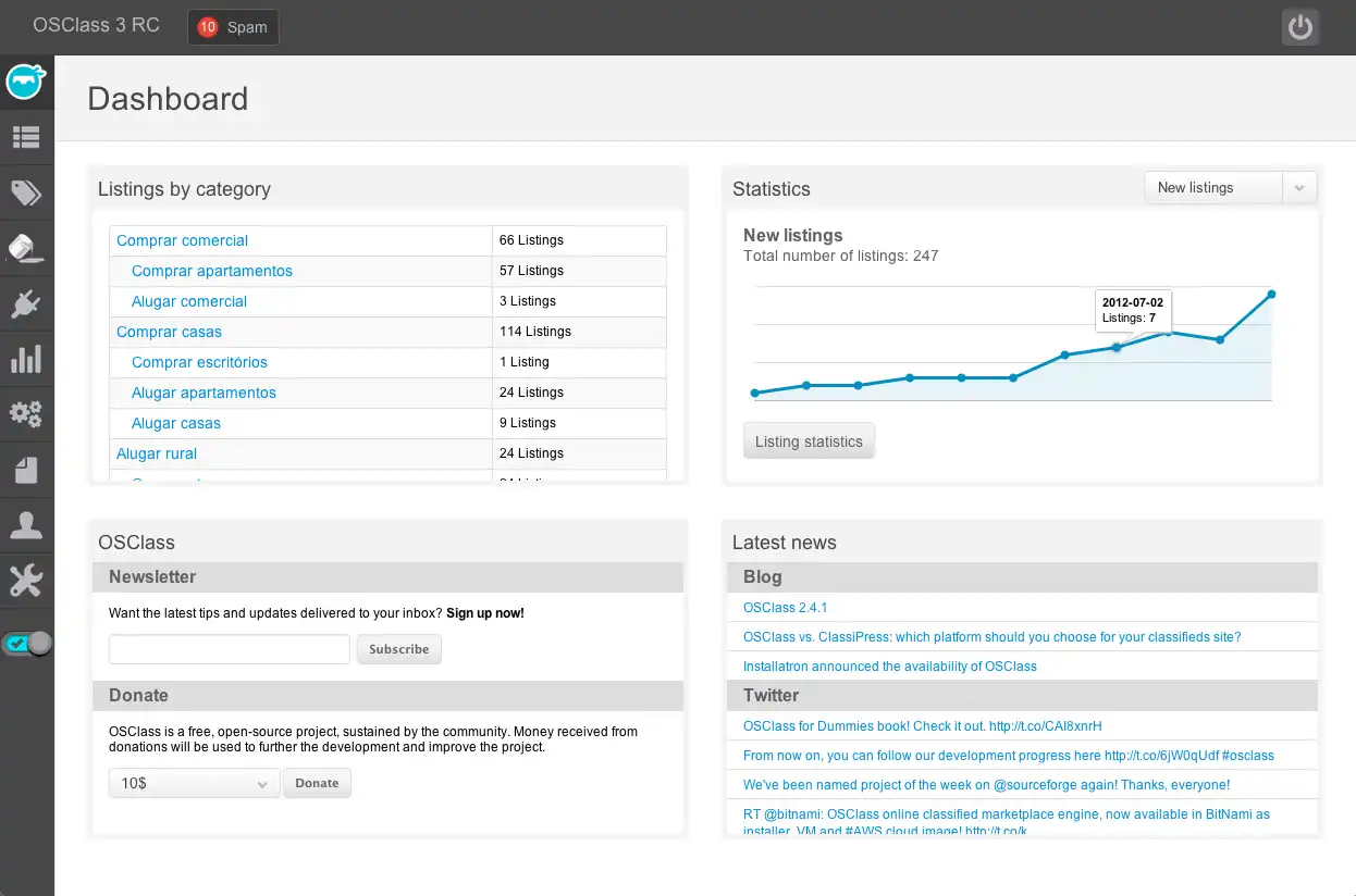 Download webtool of web-app Osclass voor advertenties