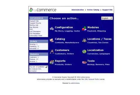 Laden Sie das Web-Tool oder die Web-App osCommerce herunter