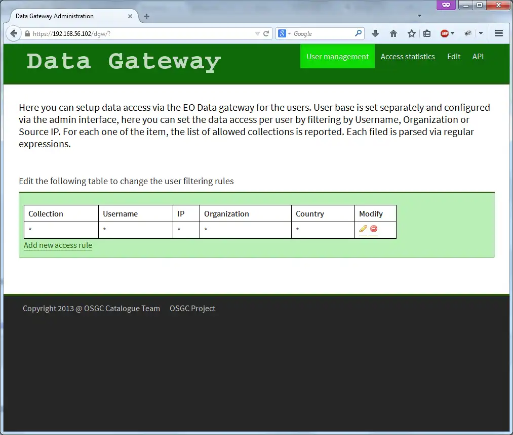 Download webtool of webapp OSGC - OpenSource Geospatial Catalog om online in Linux te draaien