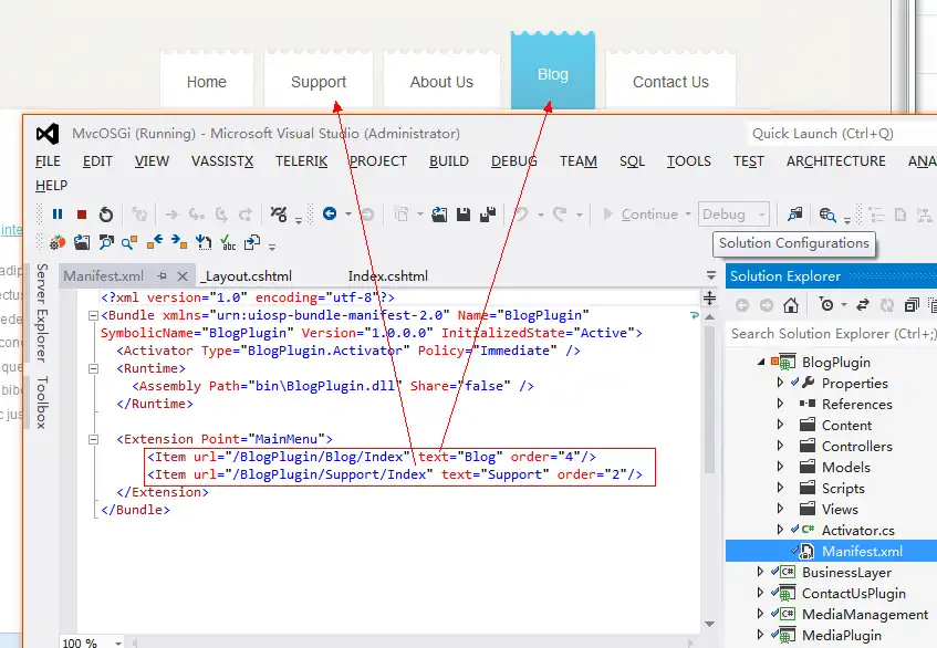 قم بتنزيل أداة الويب أو تطبيق الويب OSGi.NET