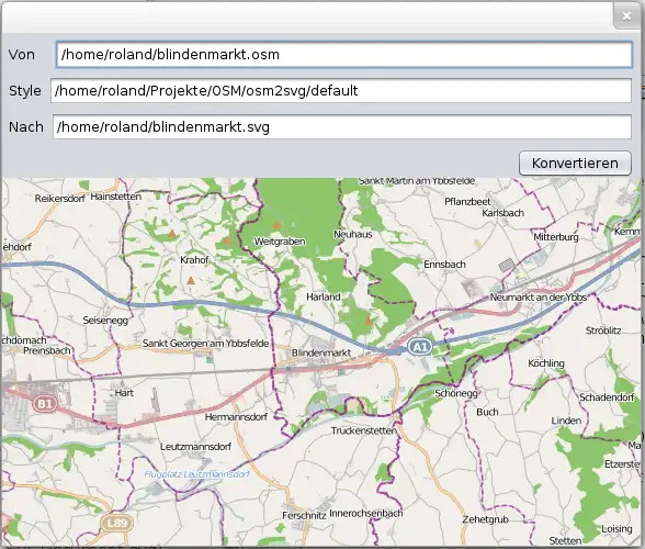 Download web tool or web app OSM2SVG to run in Linux online