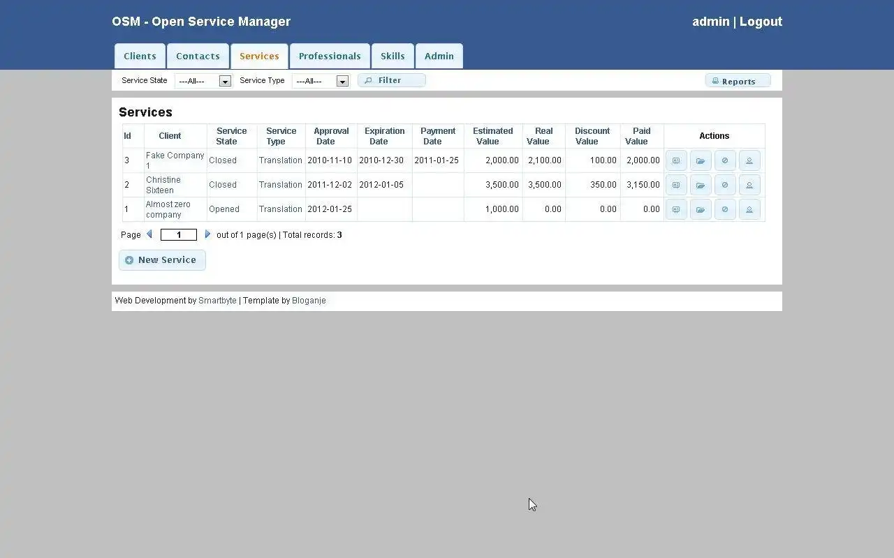 Download web tool or web app OSM - Open Service Manager