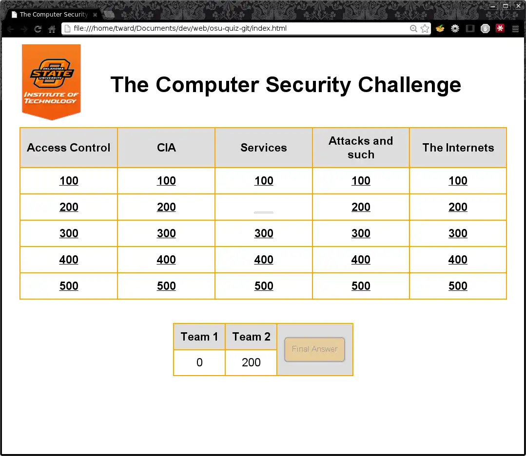 下载网络工具或网络应用程序 OSU Quiz 以在 Linux 上在线运行