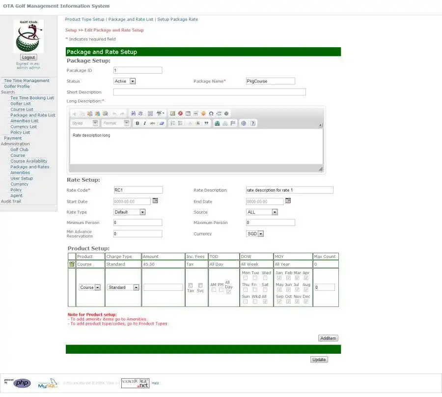 Muat turun alat web atau apl web Pengurusan Golf OTA