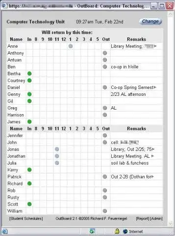 Scarica lo strumento web o l'app web OutBoard - In/Out Office Board