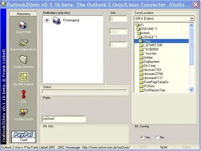 Download web tool or web app Outlook2Unix