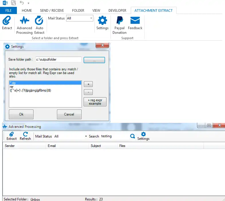 Download web tool or web app Outlook Attachment Extract - add-in