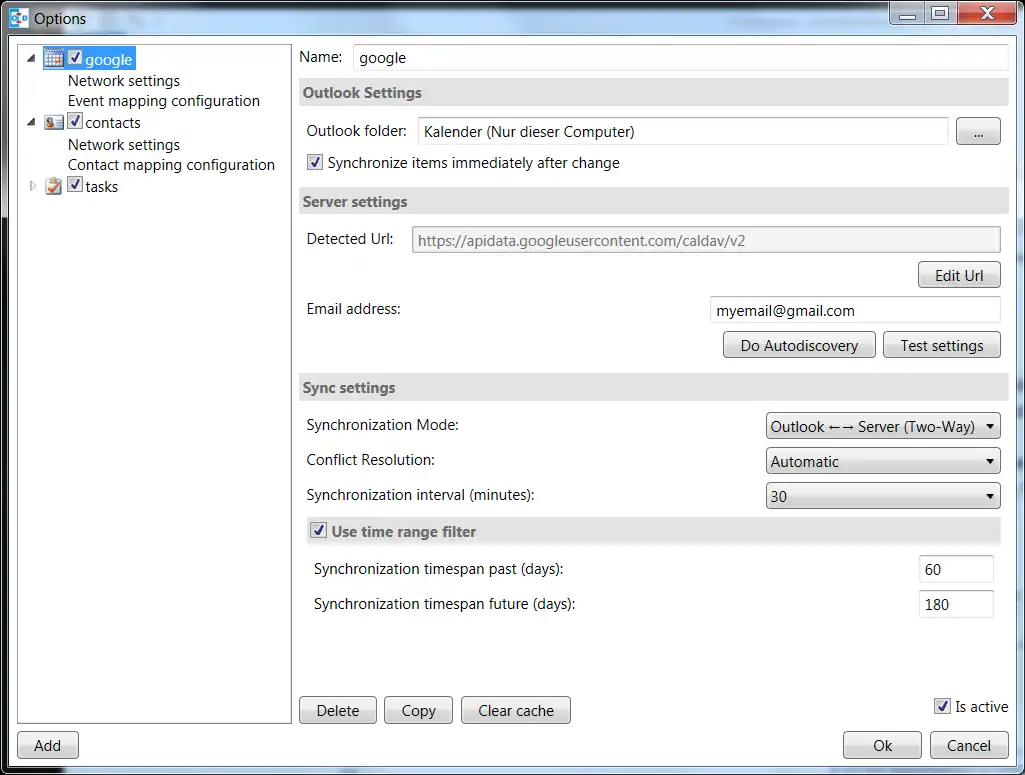 Download webtool of webapp Outlook CalDav Synchronizer