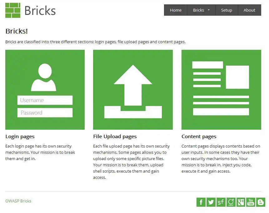 Mag-download ng web tool o web app na OWASP Bricks