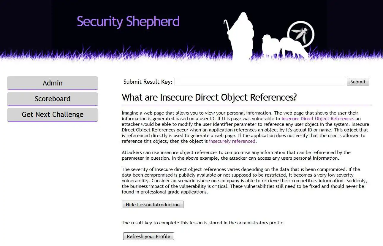 Baixe a ferramenta ou aplicativo da web OWASP Security Shepherd