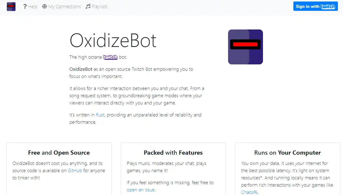 Download web tool or web app OxidizeBot