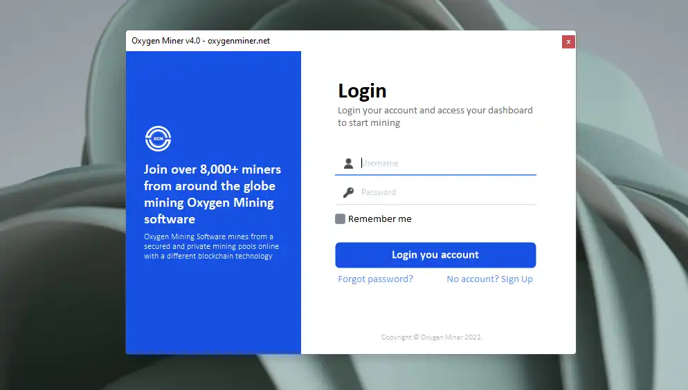 下载网络工具或网络应用程序 Oxygen Miner