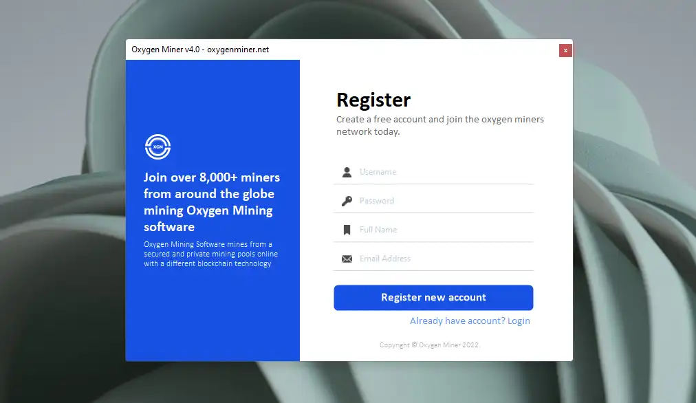 下载网络工具或网络应用程序 Oxygen Miner