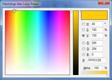 Загрузите веб-инструмент или веб-приложение Color Picker, похожее на Paintshop