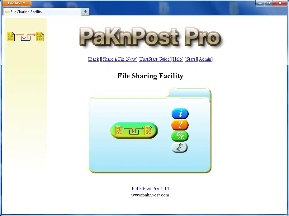 Scarica lo strumento web o l'app web PaKnPosT Pro File Sharing Facility