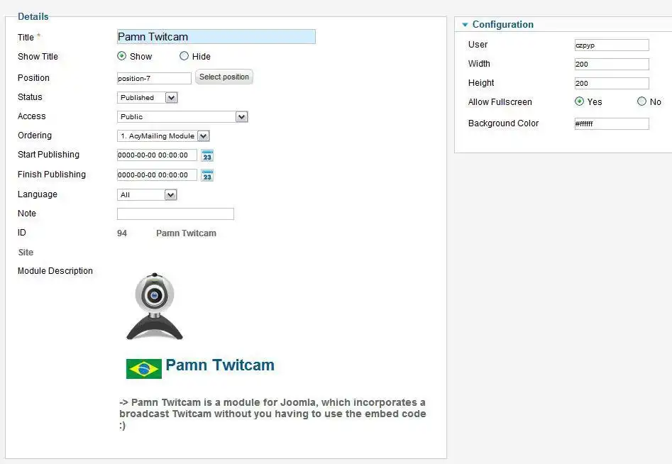 Download web tool or web app Pamn Twitcam
