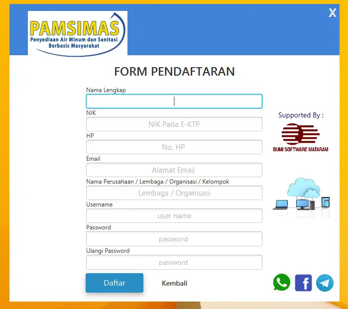 Download web tool or web app pamsimas