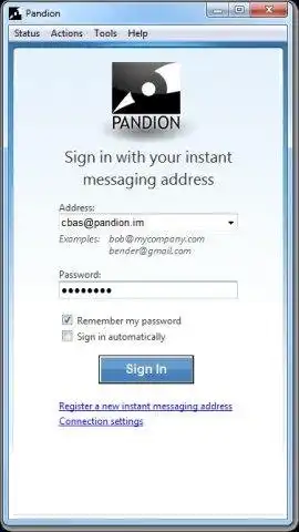 Загрузите веб-инструмент или веб-приложение Pandion