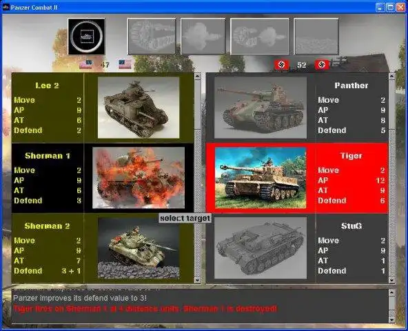 Téléchargez l'outil Web ou l'application Web Panzer Combat II pour fonctionner sous Windows en ligne sur Linux en ligne