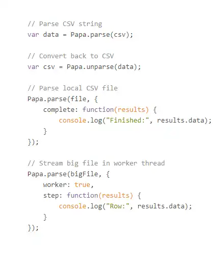 下载网络工具或网络应用程序 Papa Parse