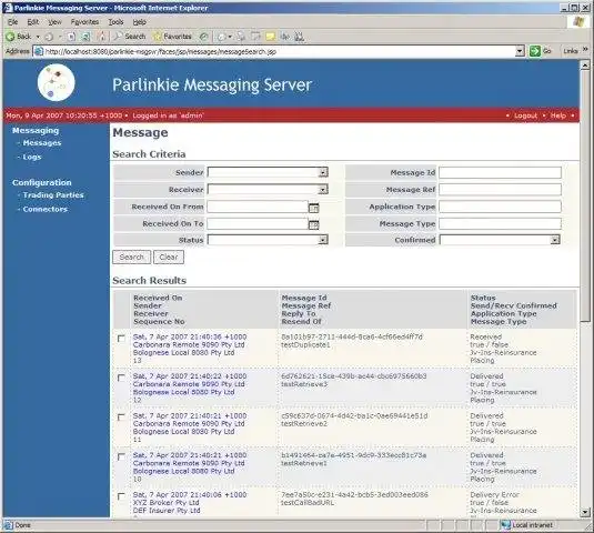 Завантажте веб-інструмент або веб-програму Parlinkie Messaging Server